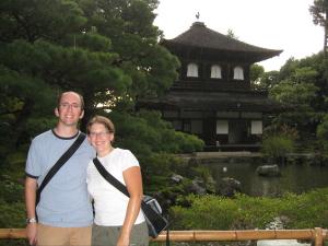 A and D in front of Ginkakuji