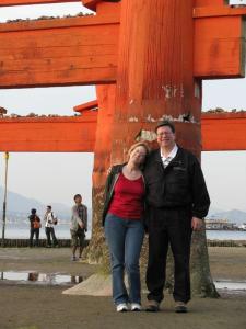 Mom and Mike at Miyajima Gate